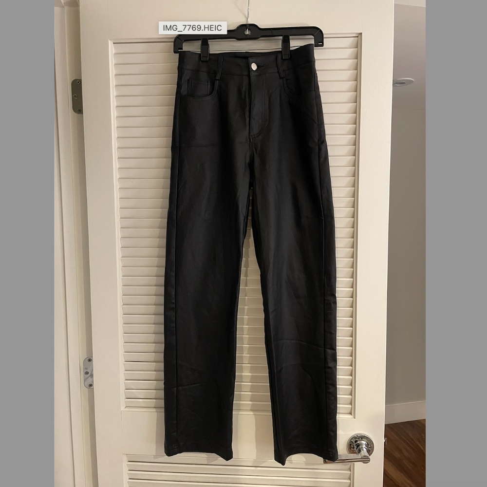 Black leather pants